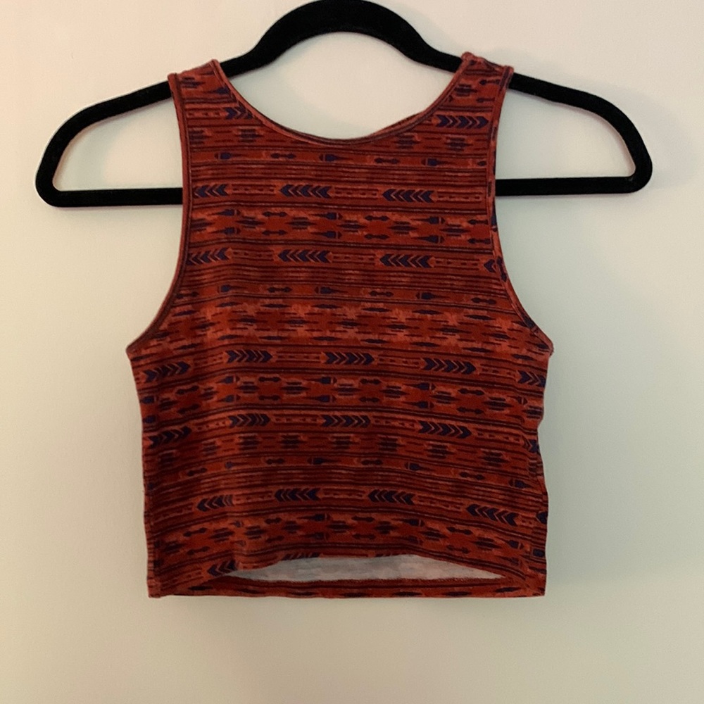 Tribal crop tank top
